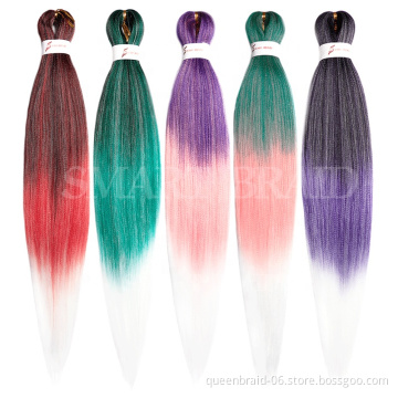 Ombre Pre Streached Braiding Hair Hot Water Set Yaki Neat Cheap Bulk Braids 26" Synthetic Hair Extension Afro Braids